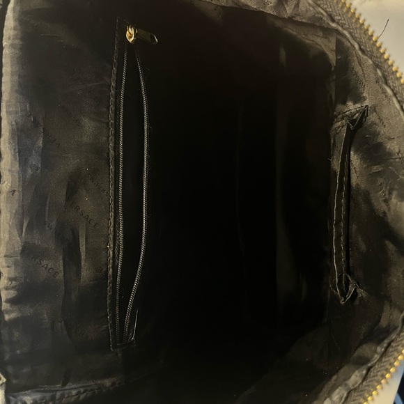 NWOT Versace Parfums black with gold hardware backpack. Lots of pockets - Picture 2 of 4
